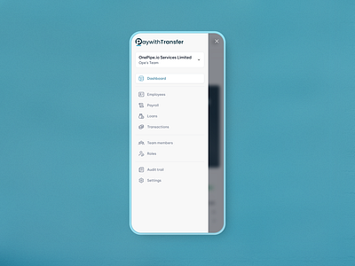 Side Navigation | PaywithTransfer design mobile design mobile navigation nav bar navigation side navigation ui ui design uiux