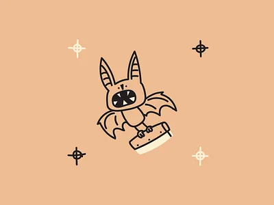 Printing Bat animal bat character character design drawing hand drawn illustration illustrator minimal print design screen print squeegee vector