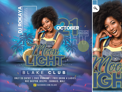 Moonlight Party Flyer dj flyer template