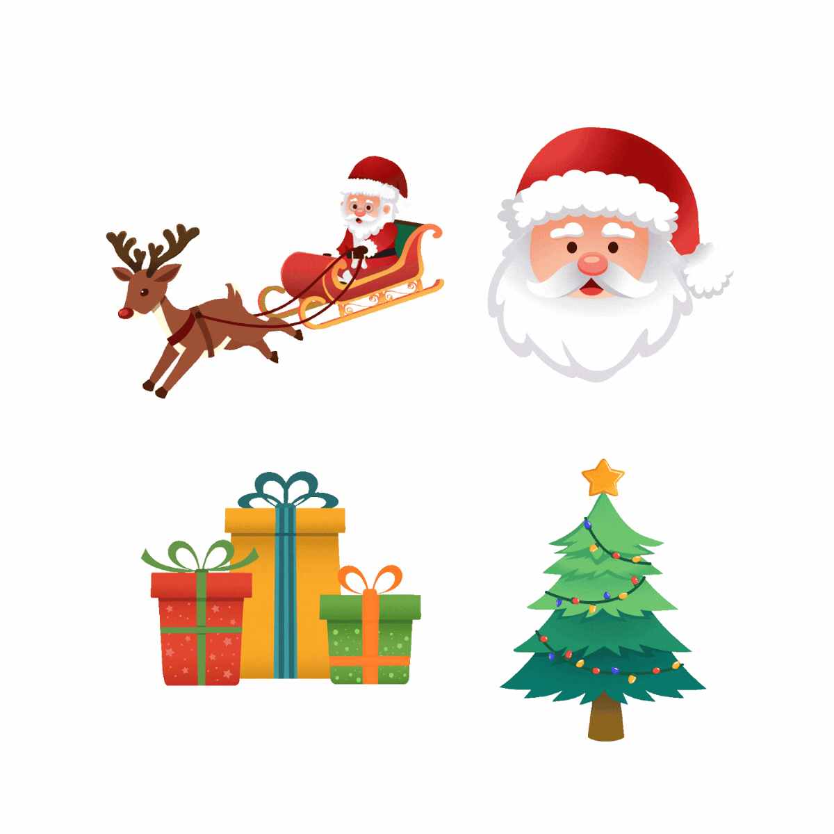 Christmas Stickers animation cartoon cartoon illustration character design christmas festival festive gif animation gift gifts santa sticker sticker animation