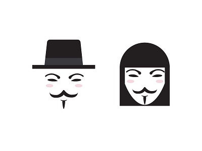 V For Vendetta flat illustration minimal v for vendetta