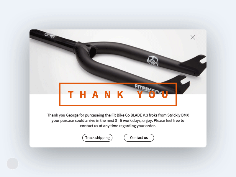 Daily UI #077 - Thank You 077 dailyui thank you ui ui design