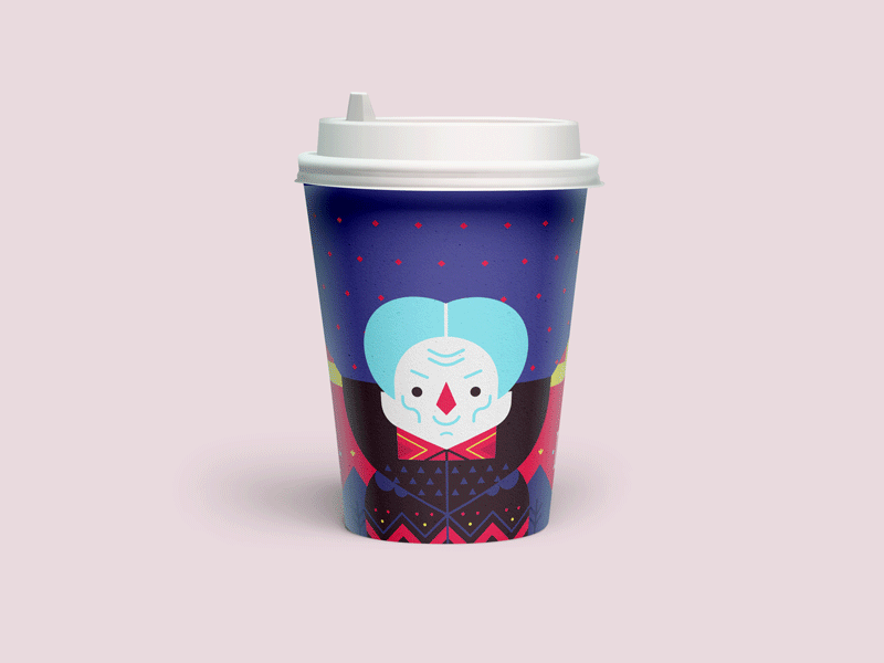 Halloween cofee cup animation cofee cup halloween illustration vampire