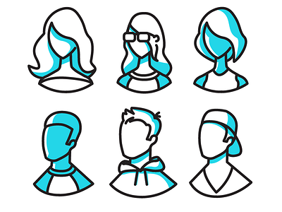 BLP Icons - People blackstone cyan fill illustrator people stroke vector