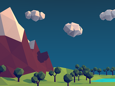 Lo-poly landscape 3d blender landscape low poly polygon