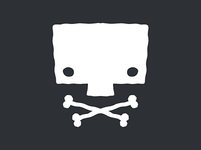 Jetpacks and Rollerskates Skull and Cross Bones brand identity cute icon illustration jetpacks and rollerskates logo minimal skull skull and crossbones