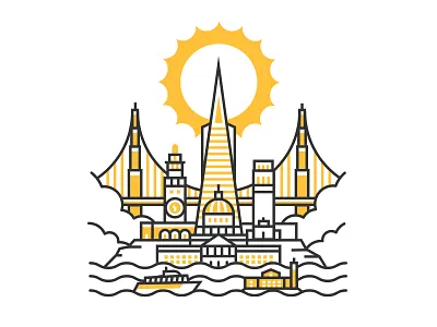 San Fran architecture buildings city line san francisco skyline sun world