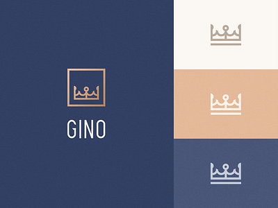 Gino - Logo crown design elegant flat logo logotype minimalistic modern square typo