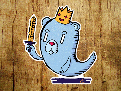 Beameaux, The Ghost Bear Sticker bear crown ghost illustration sticker sword