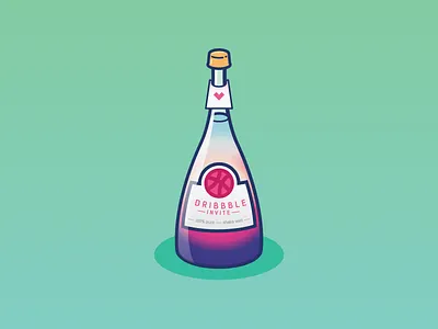 With love, Dribbble invite! bottle dribbble dribbble invite illustration invite invites potion