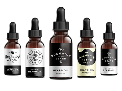 Bushwhack Beard Co. beard beard oil brand brooklyn logo oil packaging type