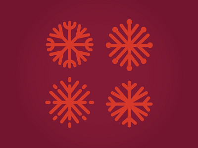 Snowflakes Icons burgundy icon illustration line linework red snow snowflake