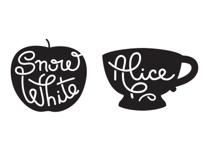 Snow White black white editorial illustrator lettering literature