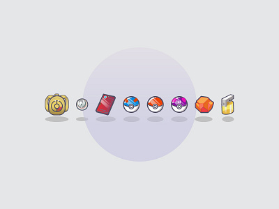 Pokeicons backpack design icon icons illustration masterball pikachu pokeball pokedex pokemon vector