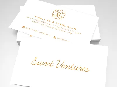 Sweet Ventures Business Card foil gold hot foil print peppermint white