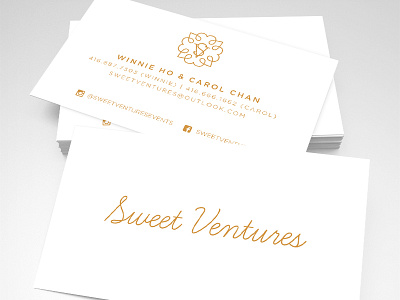Sweet Ventures Business Card foil gold hot foil print peppermint white