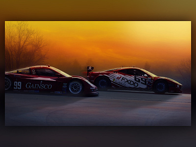 Grand Am Painting cars digitial painting dusk indianapolis motor speedway photography photoshop racing sunset video game wacom
