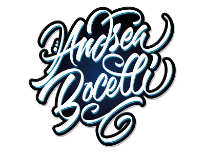 Andrea Bocelli Script brush pen calligraphy hand lettering logo lettering pencil process sketches