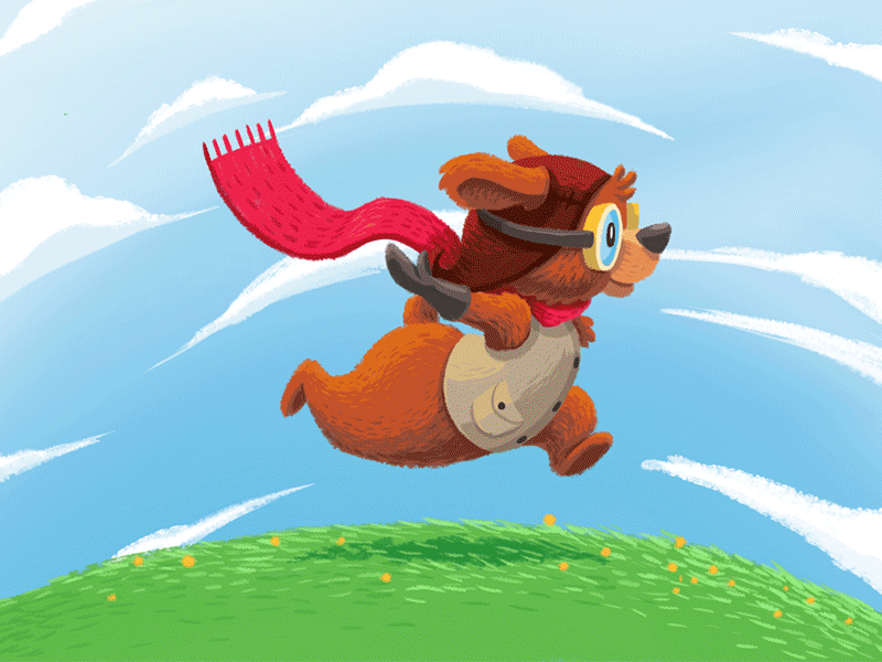 I'm a bird aviator bear fly illustration kids pilot