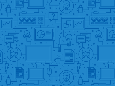 Tech Pattern coffee computer document icon illustration laptop lightbulb mouse pattern people tech technology