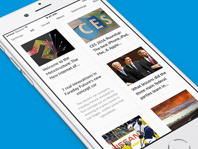 Ampersand Grid View ampersand app apple grid ios news rss ui