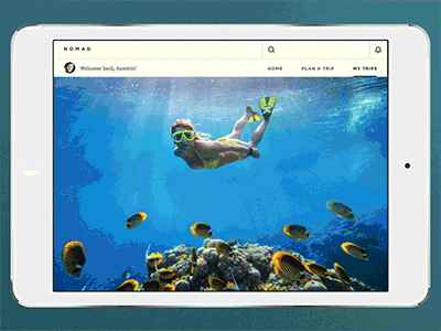Nomad Itinerary animation app interaction ipad travel ui ux