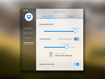 07 - Settings 007 dailyui dropbox