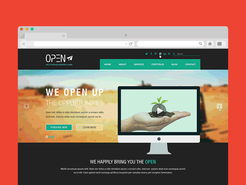 OPEN - Single Page Multi-purpose PSD Tapmlate agency creative interface minimal one page photoshop portfolio psd template single page ui ux