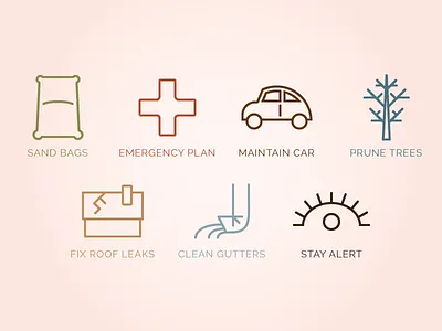 Prepare for Rainy Season Icons conservation drought el niño flood icon preparation rain vector water