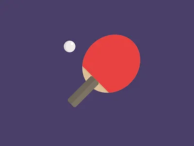 Ping pong ball flat illustration ping pong racket sport table tennis