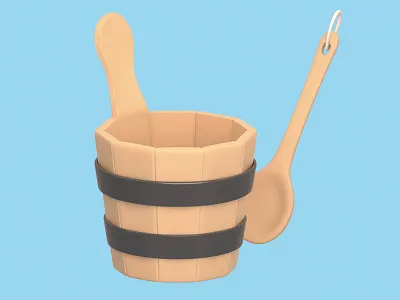 Sauna items - Holiday month 24/366 3d 3d illustration aida cgi holiday icon design illustration item modeling rendering sauna wellness