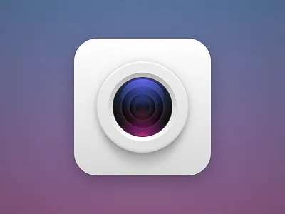 Camera icon android camera gradient icon lens photos reflection theme