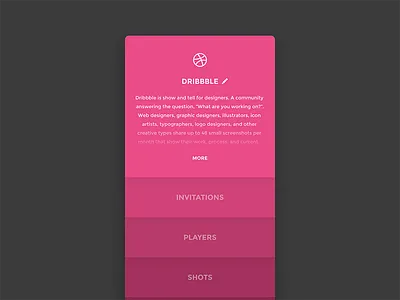 Debut - Wiki Design: Dribbble app debut dribbble gradient mobile pink simple ui wiki