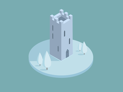 Tower animation gif graphics illustration isometric motion princess tower vector winter