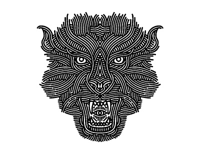 black panther - (for) print animal beast cat design graphic illustration linework panther print screen printing