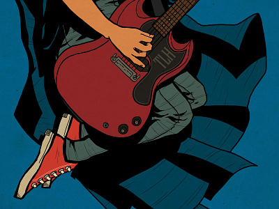 Rock the TLH comic converse guitar illustration