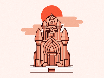 Cham Tower of Po Nagar (Debut Shot!) cham debut dribbble icon illustration po nagar tower