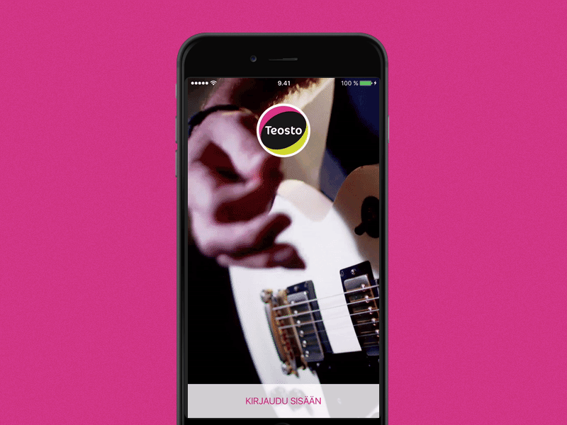 Teosto iOS app - Login screen gif ios login mobile video