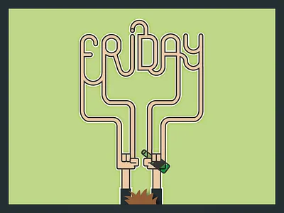 Friday design flat illustration typography vector