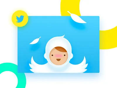 Tweet-boy bird blue boy card cute fly twitter white