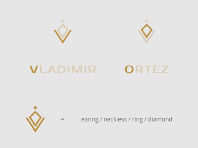Vladimir Ortez Jewelry Concept brand mark design graphic design logo logo mark logotype mark minimal logo minimalistic logo symbol