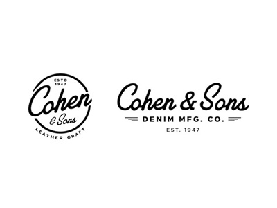 Cohen & Sons | Logos apparel badge branding california denim leather logo logo design typography vintage