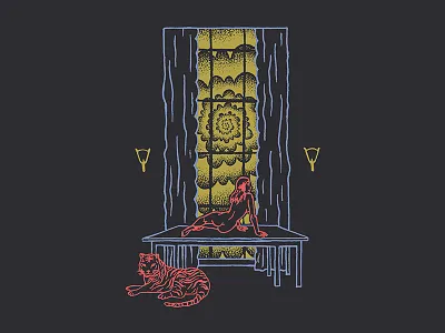 Enjoy the view apparel design for sale graphic illustration simple tiger woman