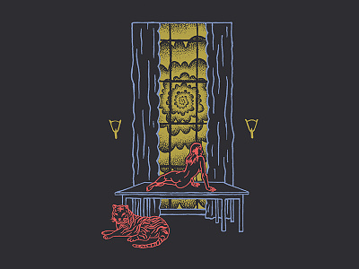 Enjoy the view apparel design for sale graphic illustration simple tiger woman