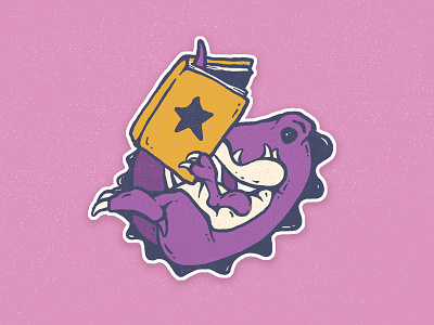 Readasaurus Rex book dinosaur illustration playful t rex