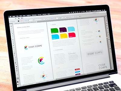Code Corps Brand Guidelines brand branding code color palette colors logotype space style guide typography ui