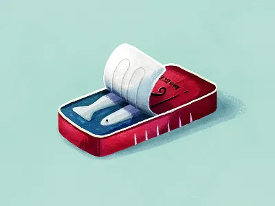 Sardinha brazil can colors editorial fish graphic illustration