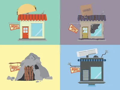 Average Joe's Delivery average buildings design illustration tacos