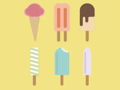 Popsicles design flat food ice cream icon icons illustration illustrator popsicle summer vector