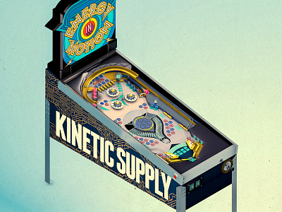 Pinball Print Iso c4d cinema 4d model pinball pinball machine retro